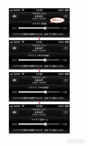 再生位置を4段階で微調整