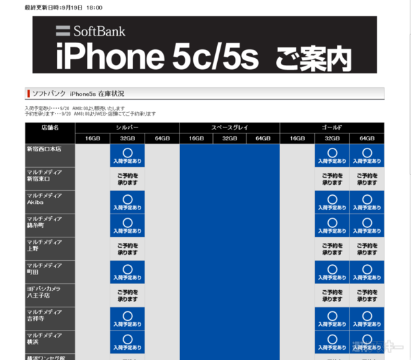 iPhone5s 5c 在庫 ヨドバシカメラ