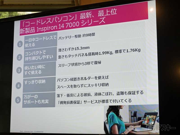 デル、コードレスパソコン