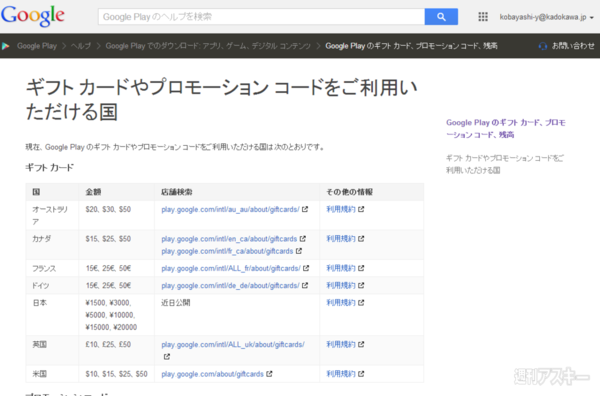 Google Play ギフトカード