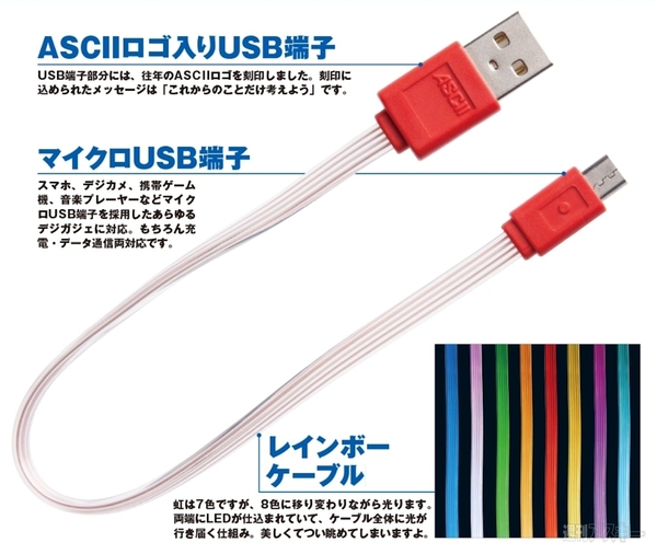 光るマイクロUSBケーブルが付録の週アスは中身も充実！発売中｜最新号 