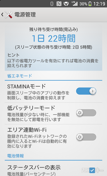 Xperia Z1 Fの Staminaモード の効果と急速充電を検証してみた 週刊アスキー