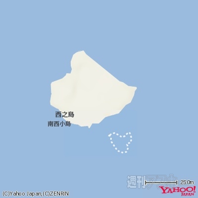 Yahoo!地図、小笠原西之島と新島