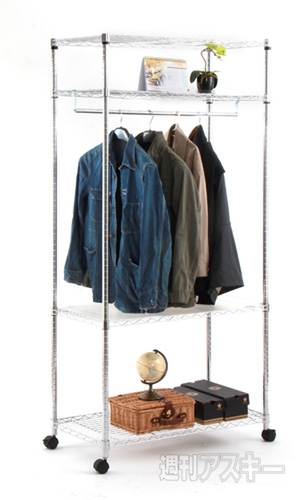 3WAYクロームメッキスチールラック