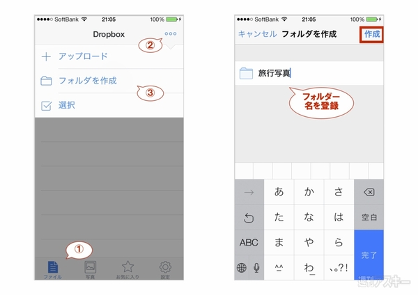 専用フォルダーを作成