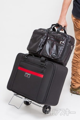 STARTTS ビジネス3WAY+キャリーオンEX横型 別注レッドステッチモデル