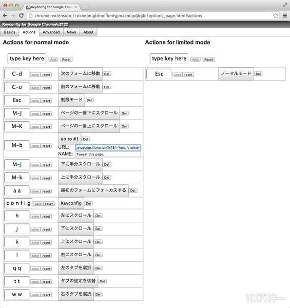 好きなキーショートカットを作れるchrome拡張機能 Mac 週刊アスキー