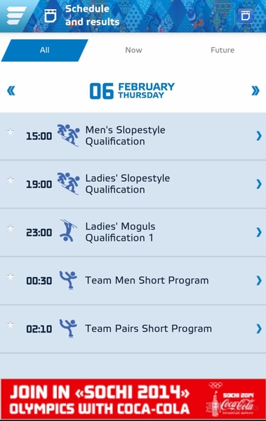 ソチ五輪アプリ