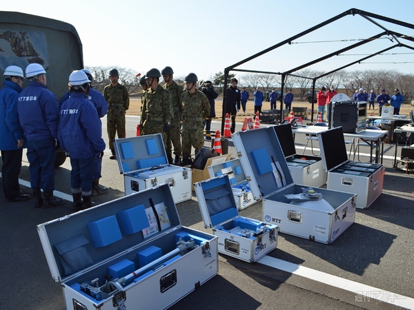 陸上自衛隊　NTT東日本　ドコモ　共同総合防災訓練