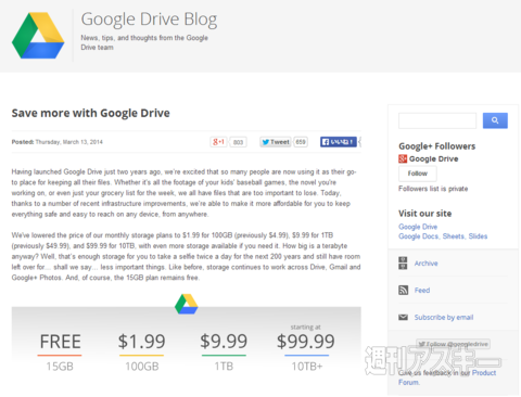 Googleドライブ 値下げ