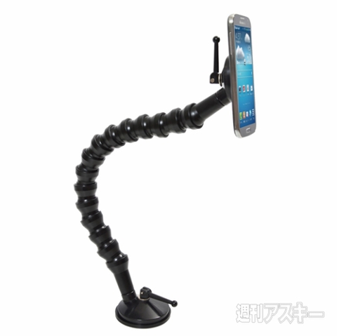 タブレットが吸い付く!　超強力吸盤ガッチリアームスタンド