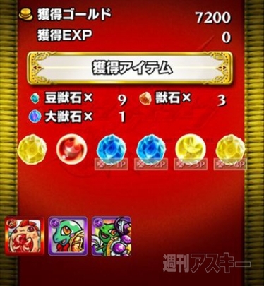 モンスト：曜日ダンジョンを50周して獣神玉出現率メガアップ３倍の確率を調べてみた