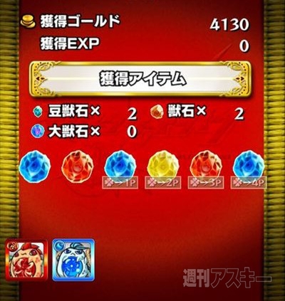 モンスト：曜日ダンジョンを50周して獣神玉出現率メガアップ３倍の確率を調べてみた