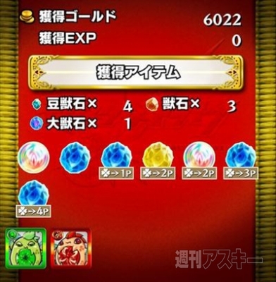 モンスト：曜日ダンジョンを50周して獣神玉出現率メガアップ３倍の確率を調べてみた