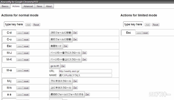 Chromeで独自のショートカットキーを設定できる Keyconfigで遊ぼう 週刊アスキー