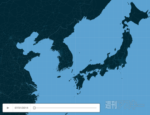 #IceBucketChallenge ヒートマップ