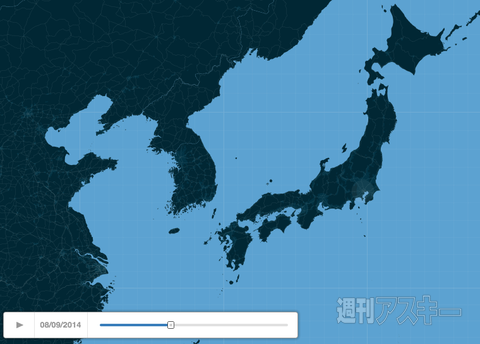 #IceBucketChallenge ヒートマップ