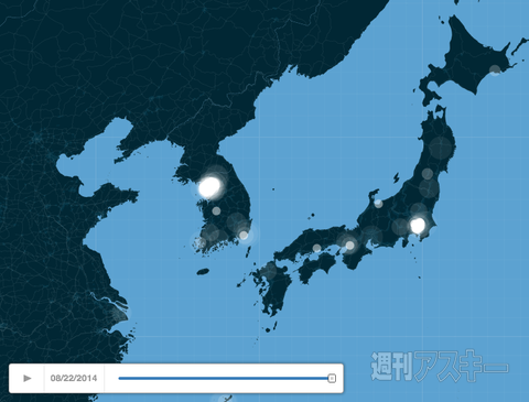 #IceBucketChallenge ヒートマップ