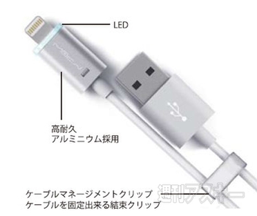 LED搭載&アルミニウム Lightningコネクタ「MIPOW(マイポー)」