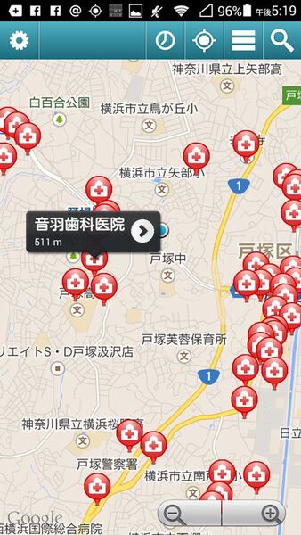 急病になっても近所の病院がサッと探せるAndroidアプリがイカス！