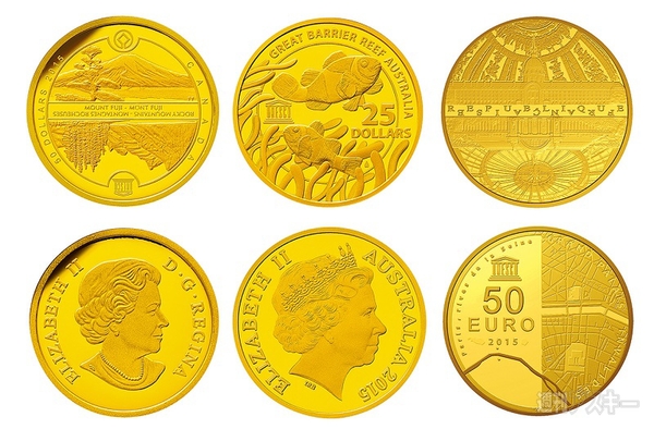 富士山とロッキー山脈のコラボした金貨・銀貨!!ユネスコ70周年記念