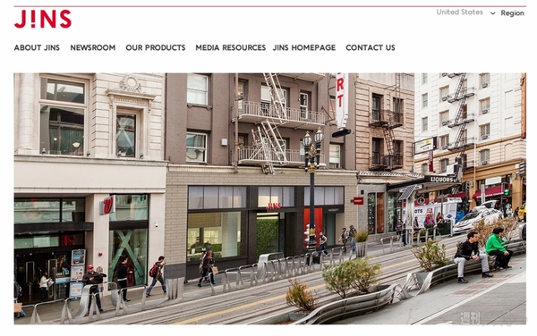 JINSサンフランシスコ1号店の外観