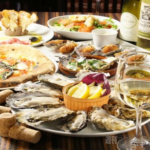 牡蠣とピザが4000円で食べ放題