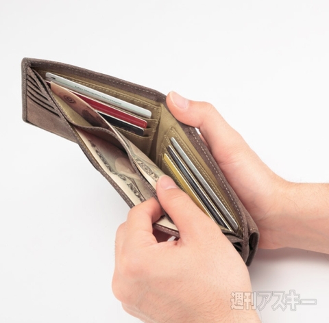 らくだ革二つ折りウォレット