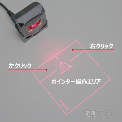 近未来的！ 机の上にタッチパッドを投影する「プロジェクションマウス」