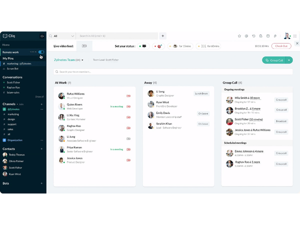 Ascii Jp ビジネスチャットアプリ Zoho Cliq にリモートワークに便利な機能を追加