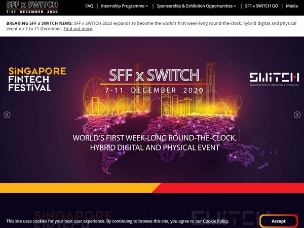 シンガポールにて、イノベーションイベント「SFF×SWITCH 2020」が12月に開催