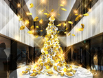 ゴールドに輝くツリーが登場！ スカイビル、25周年のクリスマスキャンペーン 11月11日から