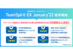 柔軟な働き方を推進する「TeamSpirit EX January’22」の提供開始 