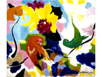 「アートでめぐる横浜18区」金沢区編　カラリストの真骨頂、色の魔法使い。高間惣七《カトレアと二羽のインコ》
