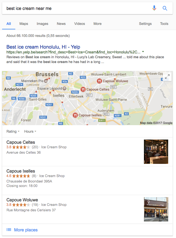 Local pack optimized by semantic markup