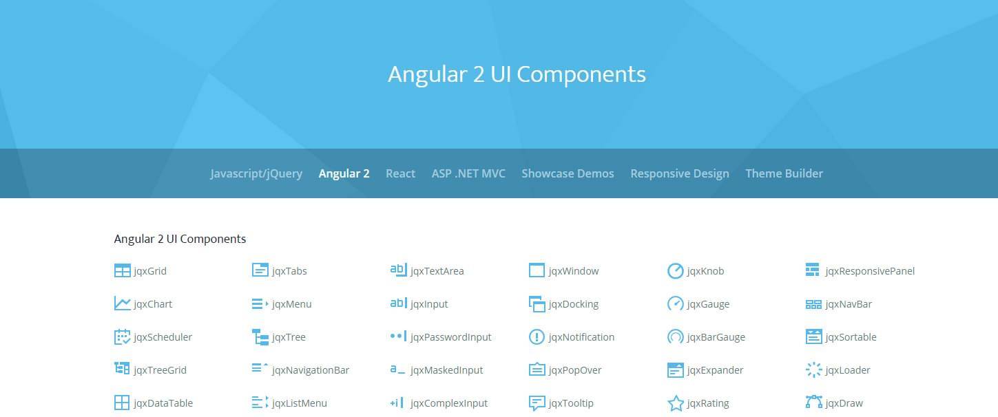 JQWidgets Angular Components