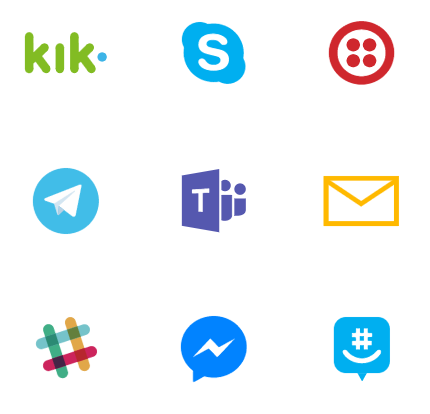 bot framework connectors: Kik, Skype, Twilio, Telegram, Microsoft Teams, Office 365 mail, Slack, Facebook Messenger, GroupMe