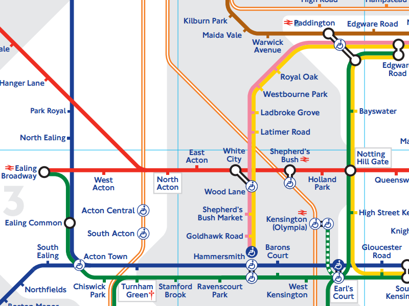 A section of the London Underground diagram