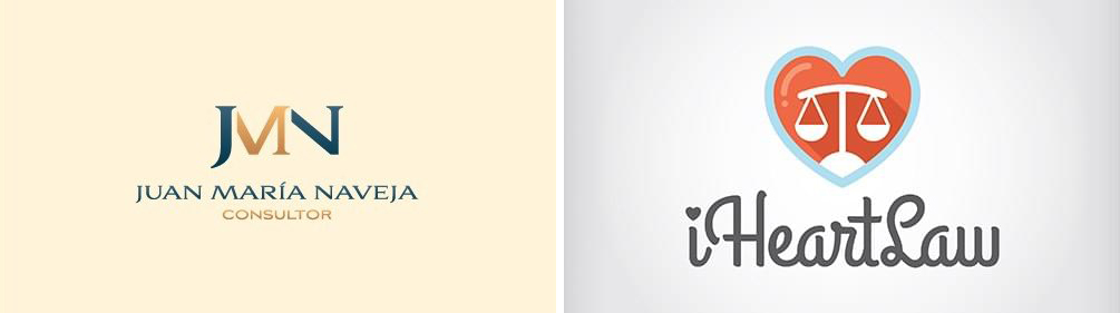 Contrasting approaches to naming and overall branding of a legal services firm. Design by Terry Bogard for Juan Maria Naveja, Logo concept by Azael Carrera
