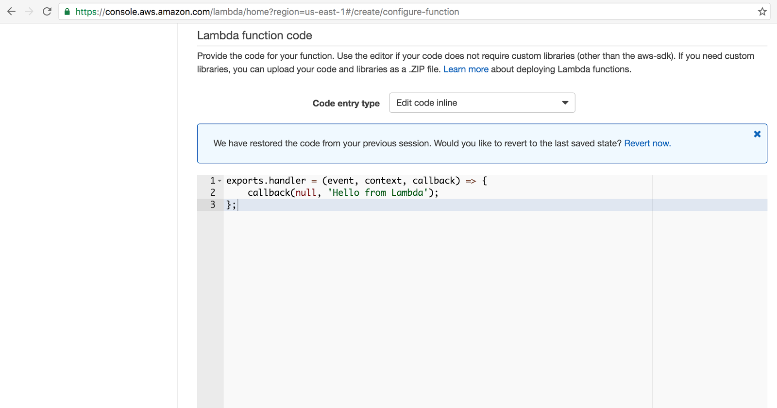 Screenshot of the online function editor