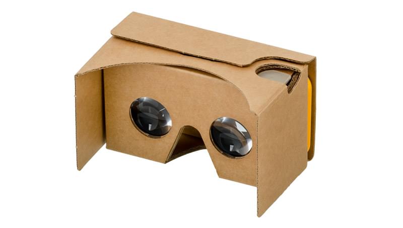 A Google Cardboard headset