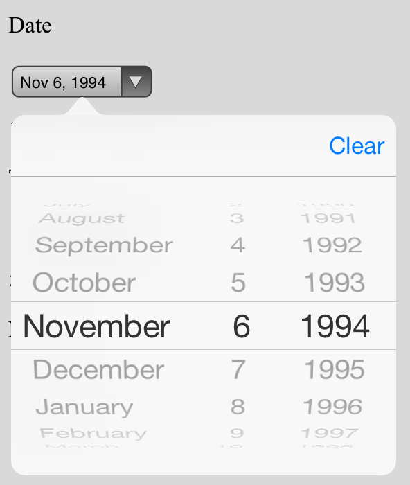 Datepicker on iOS