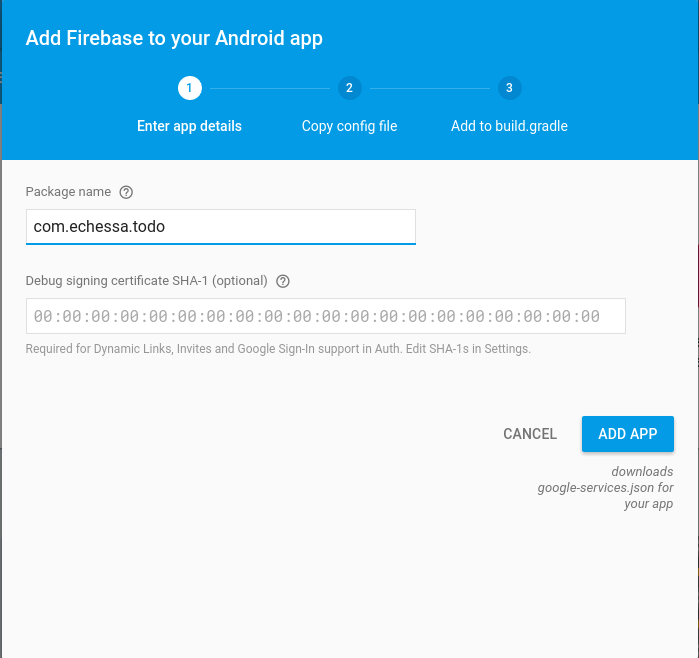 Add Android App to Project