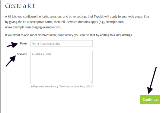 Popup to add a new kit on Webkit
