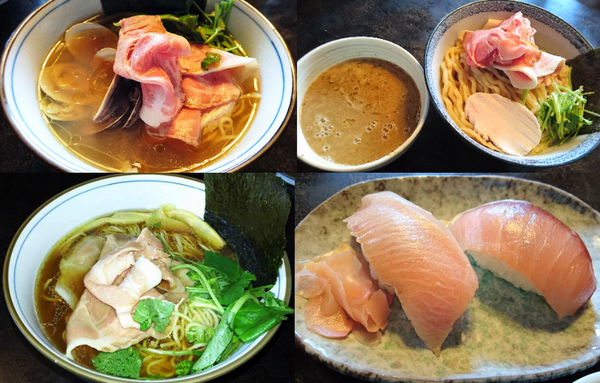 蛤の旨味たっぷりの「蛤そば」など麺類は多種多彩。本格的な本日の握りも外せない一皿