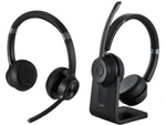 クリアな音声を伝えるオーバーヘッドタイプの両耳Bluetoothヘッドセット、エレコム