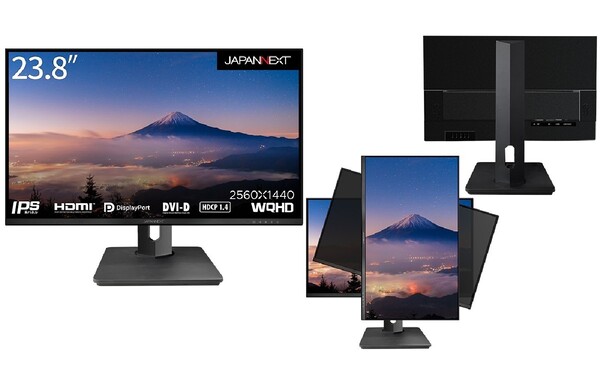 JN-IPS2380FLWQHD 23.8インチ液晶ディスプレイ フレームレス WQHD PC