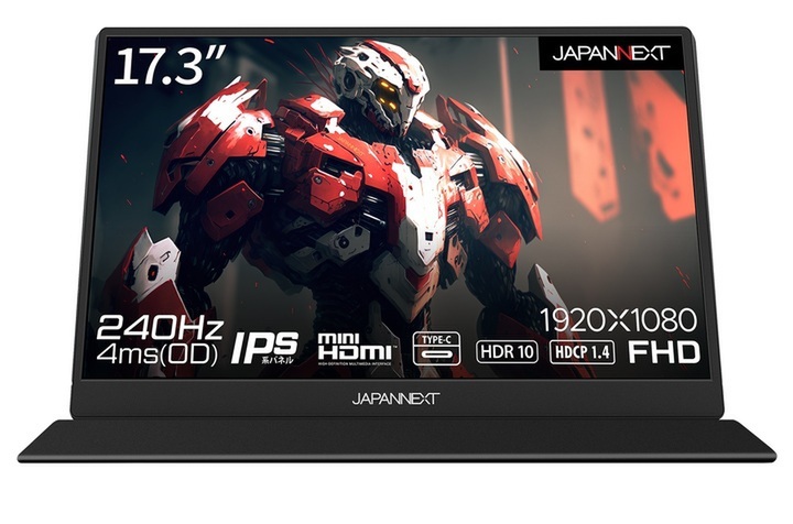 ASCII.jp：JAPANNEXT、大画面17.3型で240Hz対応のモバイル液晶「JN-MD