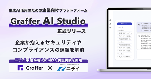 グラファー、生成AI活用プラットフォーム「Graffer AI Studio」正式提供開始