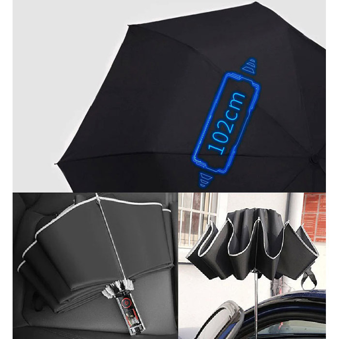 手を濡らさずスマートに開閉できる逆折り式折りたたみ傘「GeeBrella X1」